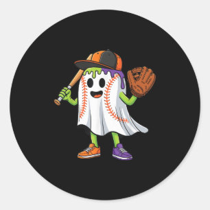 Funny Ghost Halloween Baseball Drip Boys Girls Kin Ronde Sticker