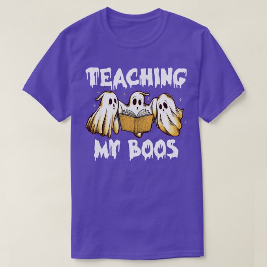 Funny Ghost Leert m's Halloween leraar Cos. T-shirt (Design voorkant)