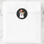 Funny Ghost Pplay Pickleball Halloween Ronde Sticker (Tas)