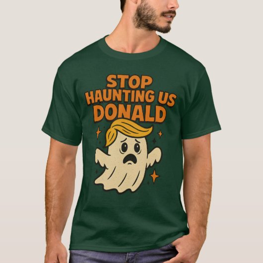 Funny Ghost Protest Stop Haunting T-shirt (Voorkant)