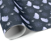Funny Ghost Spider Halloween Patroon. Cadeaupapier (Rol Hoek)