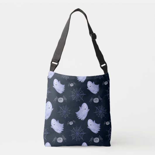 Funny Ghost Spider Halloween Patroon. Crossbody Tas (Voorkant)