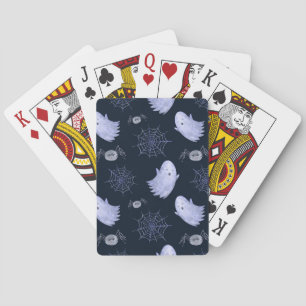 Funny Ghost Spider Halloween Patroon. Pokerkaarten
