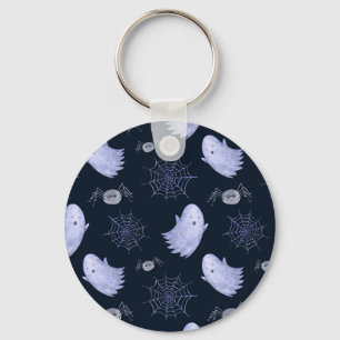 Funny Ghost Spider Halloween Patroon. Sleutelhanger
