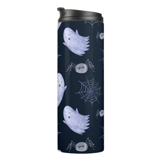 Funny Ghost Spider Halloween Patroon. Thermosbeker (Geroteerd rechts)