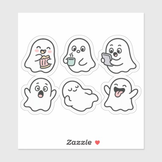 Funny Ghosts Sticker Pack - Schattigee Kawaii-spok (Vel)