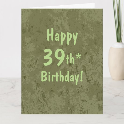 Funny Giant 39th Birthday Card Template Customize Kaart (Voorkant)