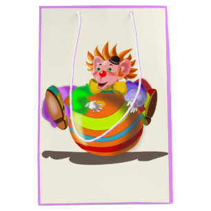 Funny Gift Bag met Happy Clown -  Medium Cadeauzakje
