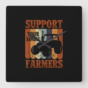 Funny Gift Farmer Chicken Boerderij Goat Farming G Vierkante Klok