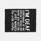 Funny Gift For Deaf People Hearing Joke  Fleece Deken (Voorkant (Horizontaal))