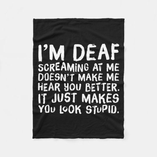 Funny Gift For Deaf People Hearing Joke  Fleece Deken (Voorkant)