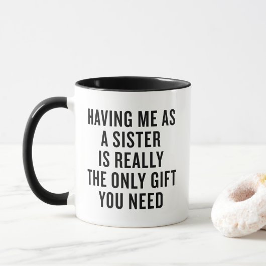 Funny Gift For Sister Mug Christmas Gift Mok (Met donut)