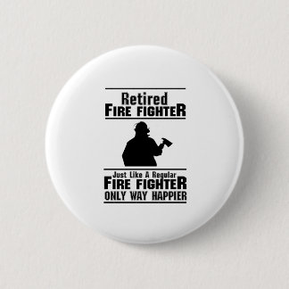 Funny Gift, hoofd brandbestrijding Man Ronde Button 5,7 Cm