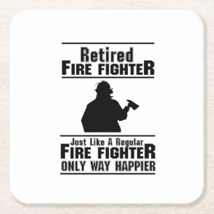 Funny Gift, hoofd brandbestrijding Man Vierkante Kartonnen Onderzetter