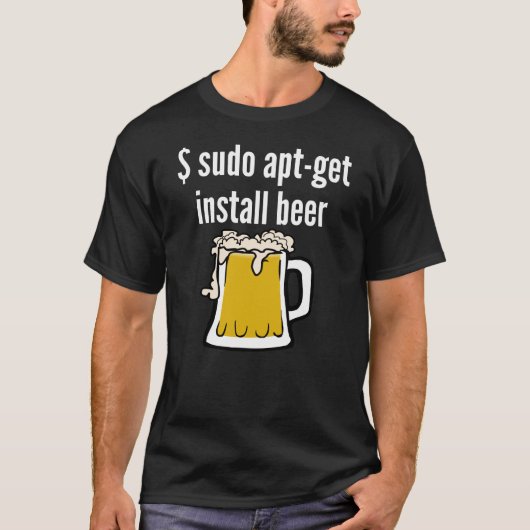 Funny Gift - Linux Install Beer T-shirt (Voorkant)