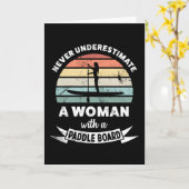 Funny Gift voor vrouw Paddleboarding Kaart (Gele Bloem)