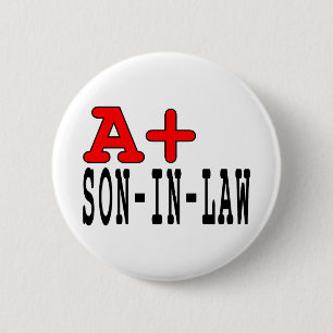 Funny Gifts for Sons in Law: A+ Zoon in de wet Ronde Button 5,7 Cm