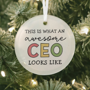 Funny Gifts voor CEO Geweldige CEO Boss Gifts Glas Ornament