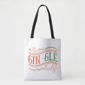 Funny Gin-gle Lady Kerstmis | CANVAS TAS (Voorkant)
