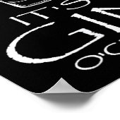 Funny Gin Tonic Saying Oh It's Gin O'clock Poster (Hoek)