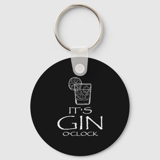 Funny Gin Tonic Saying Oh It's Gin O'clock Sleutelhanger (Voorkant)