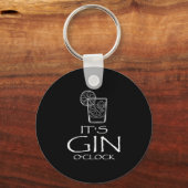 Funny Gin Tonic Saying Oh It's Gin O'clock Sleutelhanger (Voorkant)