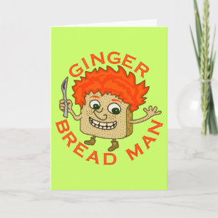 Funny Ginger Bread Man Kerstmis Feestdagen Kaart