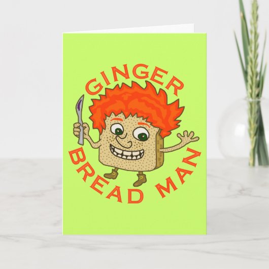 Funny Ginger Bread Man Kerstmis Feestdagen Kaart (Voorkant)