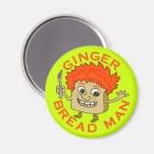Funny Ginger Bread Man Kerstmis Magneet (Voorkant / Achterkant)