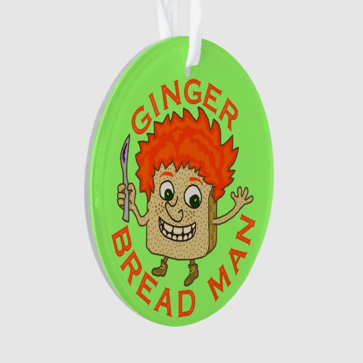 Funny Ginger Bread Man Kerstmis Ornament (voorkant)