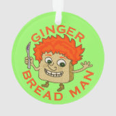 Funny Ginger Bread Man Kerstmis Ornament (achterkant)