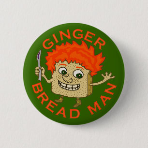 Funny Ginger Bread Man Kerstmis Ronde Button 5,7 Cm