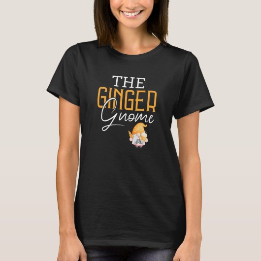 Funny Ginger Gnome Beer Kerstmis T-Shirt (Voorkant)