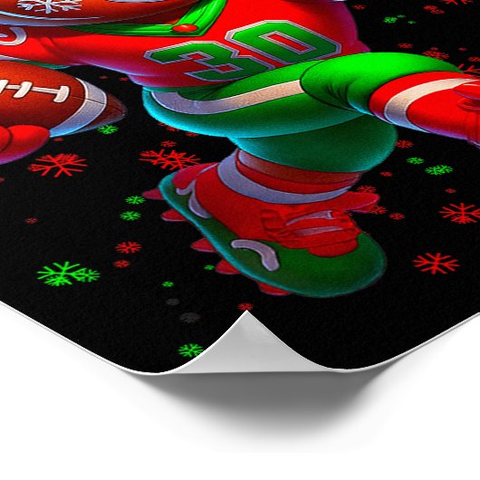 Funny Gingerbread Football Snowflake Christmas Xma Poster (Hoek)