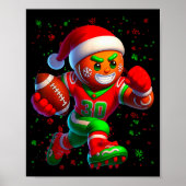 Funny Gingerbread Football Snowflake Christmas Xma Poster (Voorkant)