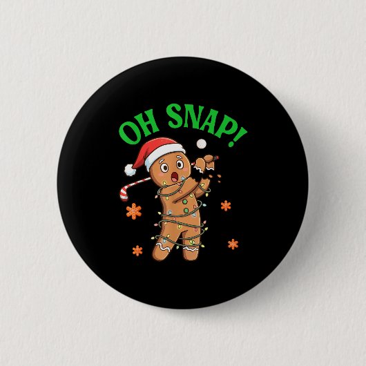 Funny Gingerbread Golf Christmas Cookie Oh Snap Sa Ronde Button 5,7 Cm (Voorkant)