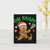 Funny Gingerbread Lacrosse Christmas Cookie Oh Sna Kaart (Gele Bloem)