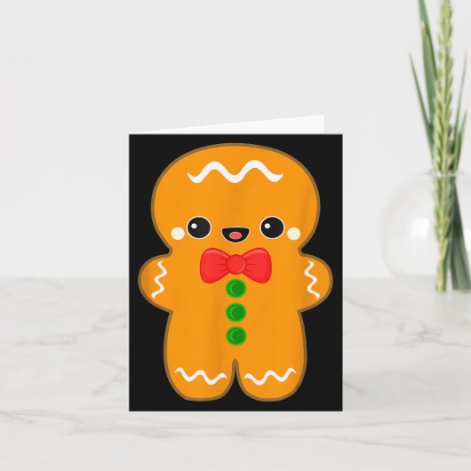 Funny Gingerbread Man Christmas Men Women Adult Yo Kaart (Voorkant)