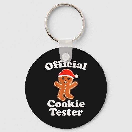 Funny Gingerbread Man Cookie Tester Christmas Sleutelhanger (Voorkant)