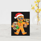 Funny Gingerbread Six Seven 67 Gingerbread Man Xma Kaart (Gele Bloem)