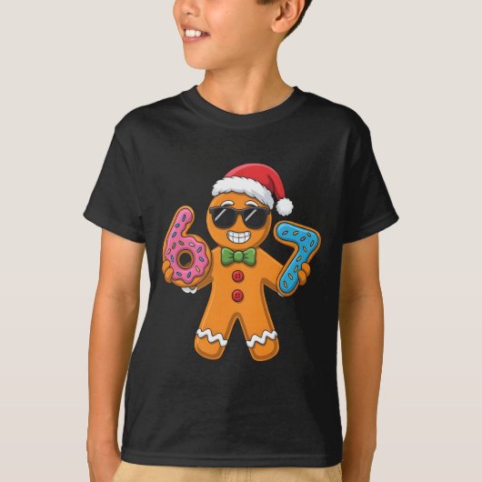 Funny Gingerbread Six Seven 67 Ice Cream Christmas T-shirt (Voorkant)