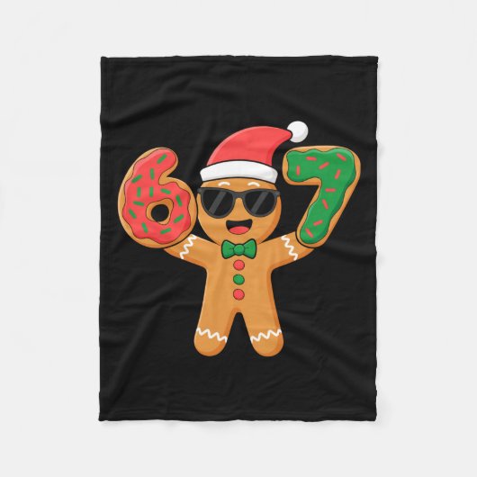 Funny Gingerbread Six Seven 67 Ice Cream Drip Chri Fleece Deken (Voorkant)