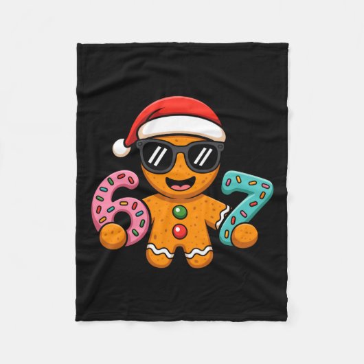 Funny Gingerbread Six Seven 67 Ice Cream Drip Chri Fleece Deken (Voorkant)
