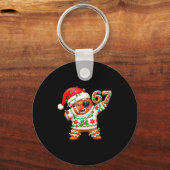 Funny Gingerbread Six Seven 67 Ice Cream Drip Chri Sleutelhanger (Voorkant)