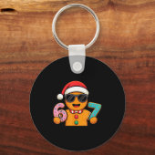 Funny Gingerbread Six Seven 67 Ice Cream Drip Chri Sleutelhanger (Voorkant)