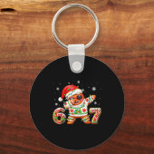 Funny Gingerbread Six Seven 67 Ice Cream Drip Chri Sleutelhanger (Voorkant)