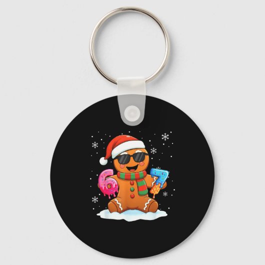 Funny Gingerbread Six Seven 67 Ice Cream Drip Chri Sleutelhanger (Voorkant)