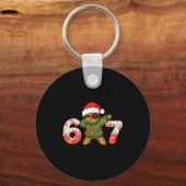 Funny Gingerbread Six Seven 67 Ice Cream Drip Chri Sleutelhanger (Voorkant)