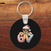 Funny Gingerbread Six Seven 67 Ice Cream Drip Chri Sleutelhanger (Voorkant)