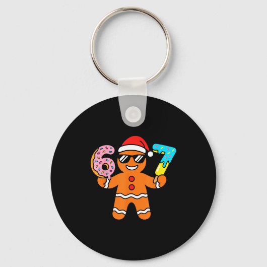 Funny Gingerbread Six Seven 67 Ice Cream Drip Chri Sleutelhanger (Voorkant)